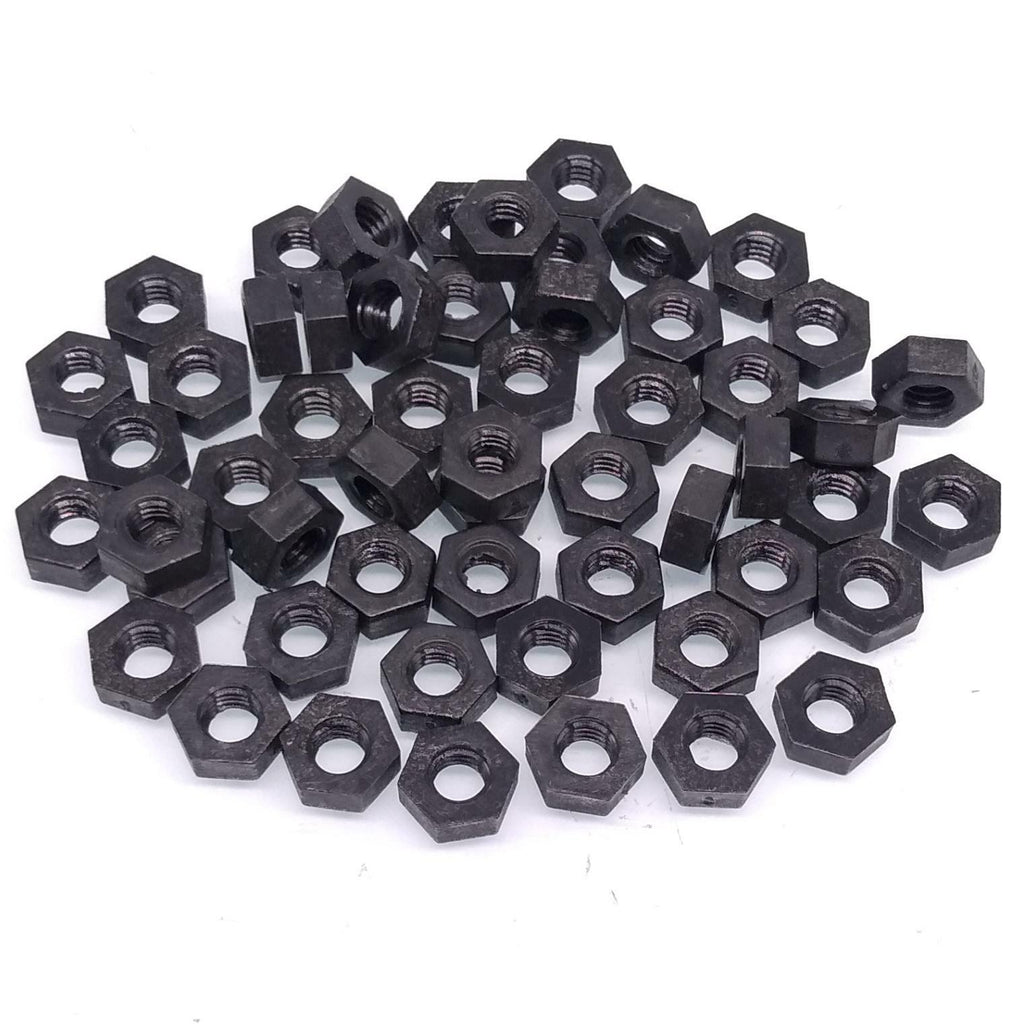 500pcs M3 Metric Thread Insert Screw Fastener Black Nylon Hex Nut