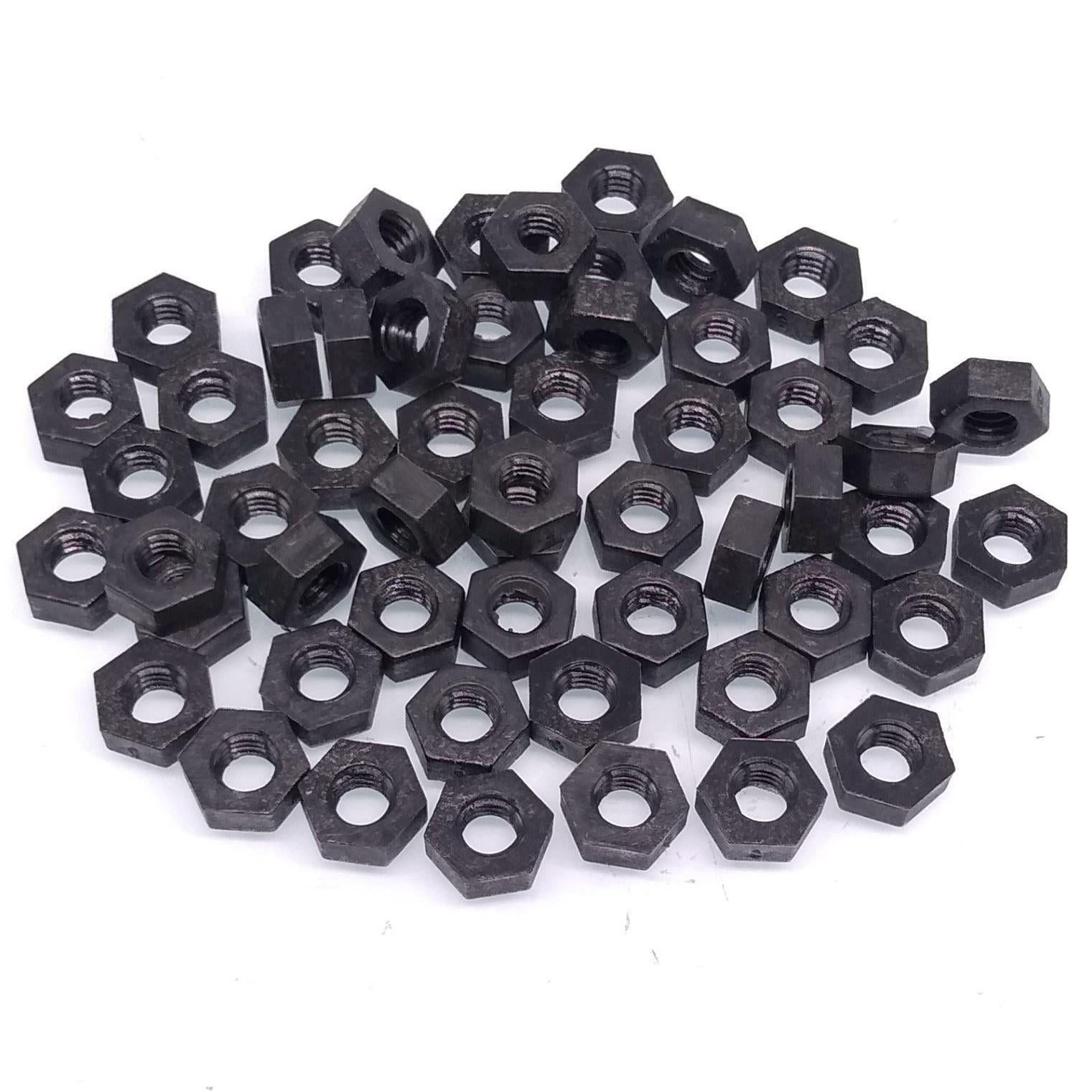 500pcs M3 Metric Thread Insert Screw Fastener Black Nylon Hex Nut
