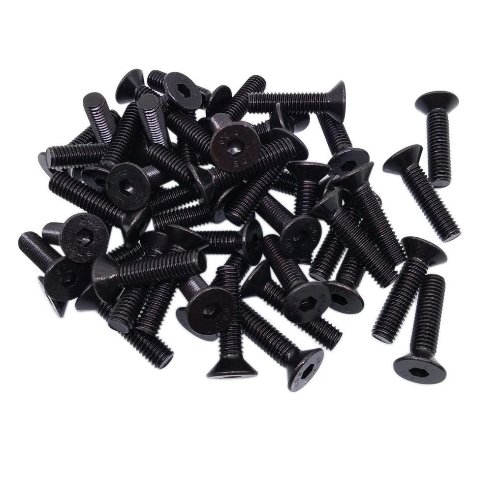 US Stock 50x M6 x 25mm Grade 10.9 Flat Countersunk Hex Socket Bolts Screws Black