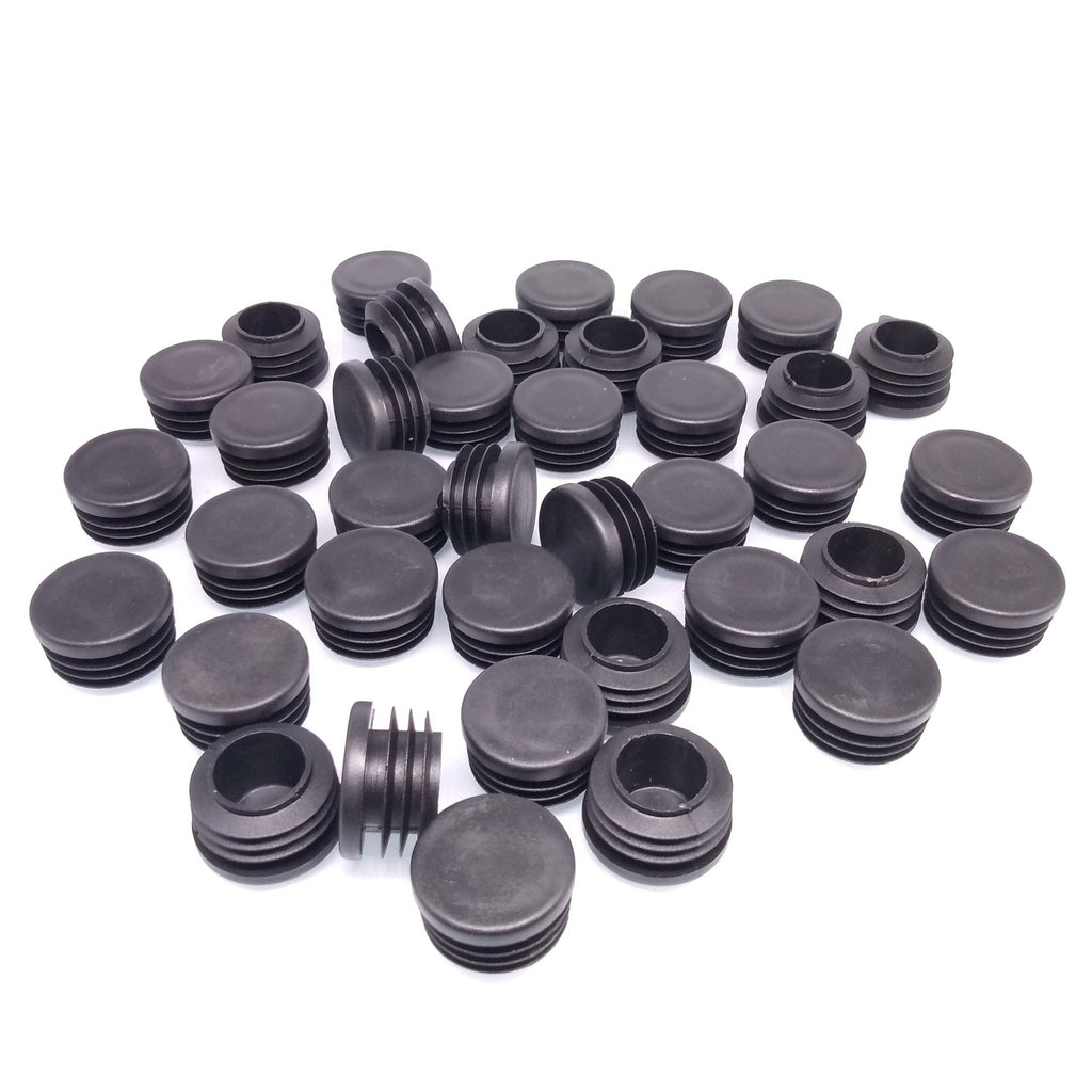 50pcs Round Plastic Black Blanking End Cap Caps Tube Pipe Inserts Plug Bung 30mm