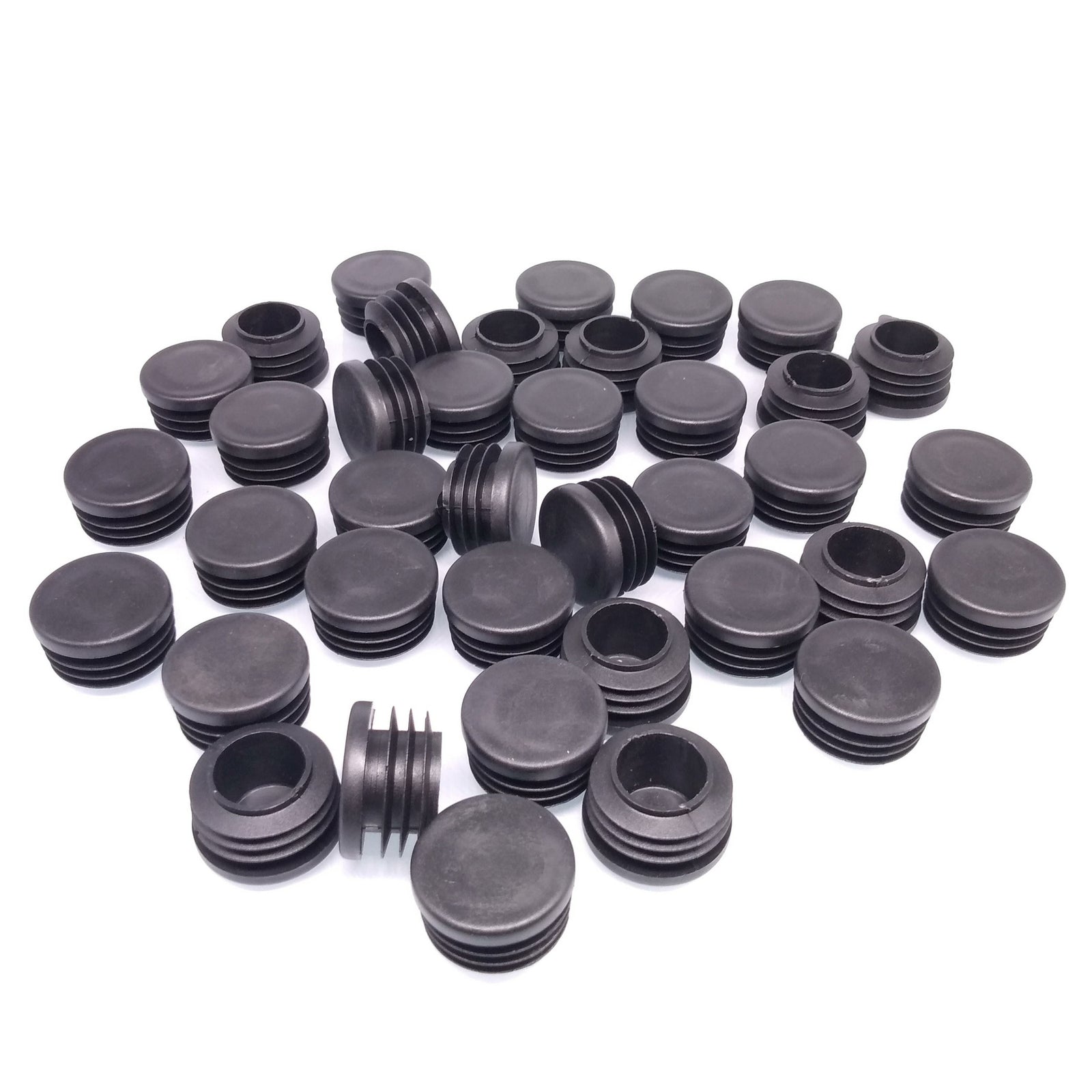 50pcs Round Plastic Black Blanking End Cap Caps Tube Pipe Inserts Plug Bung 30mm