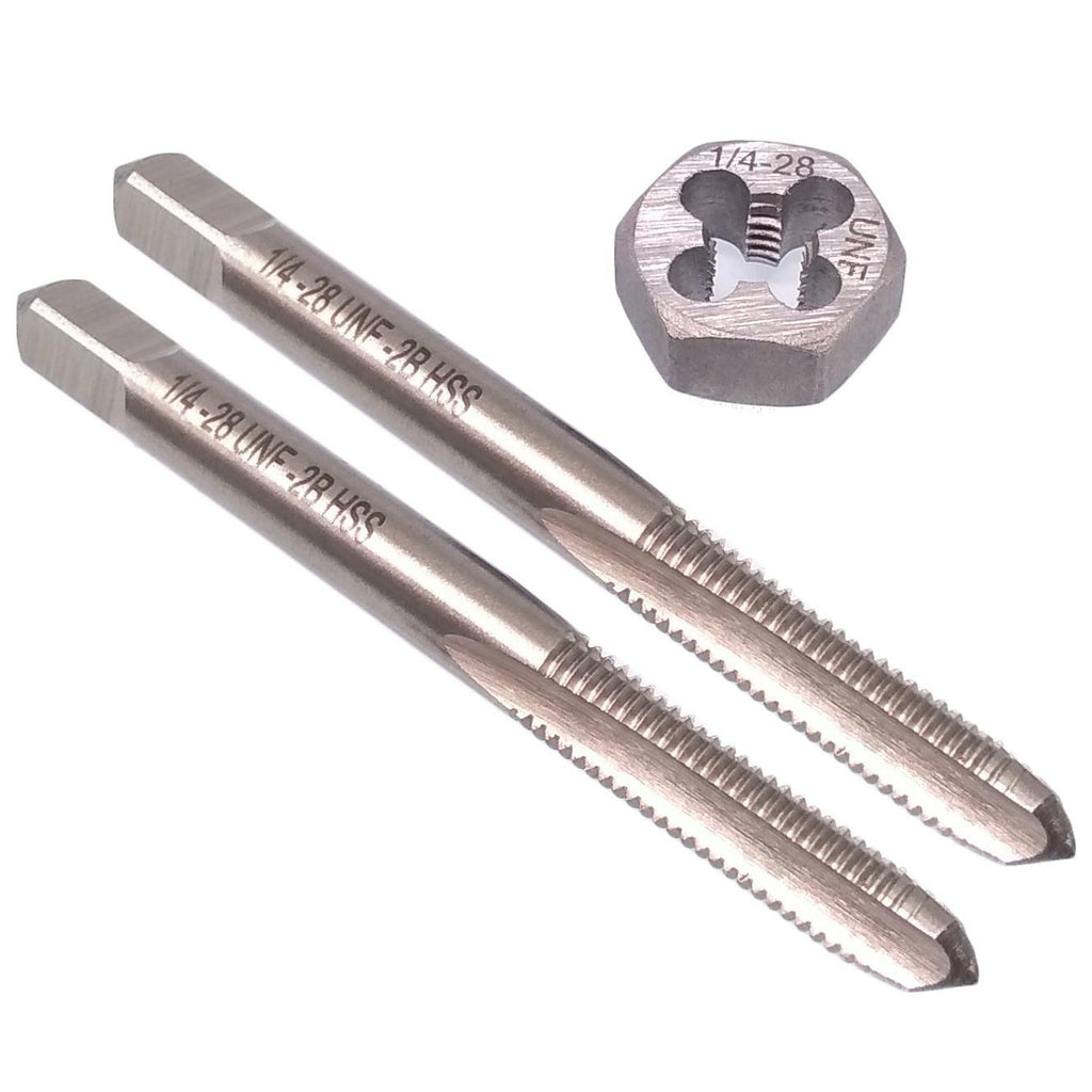 HSS 1/4-28 Taper & Plug Tap & 1/4-28 Hexagon Die Thread Right Hand Set