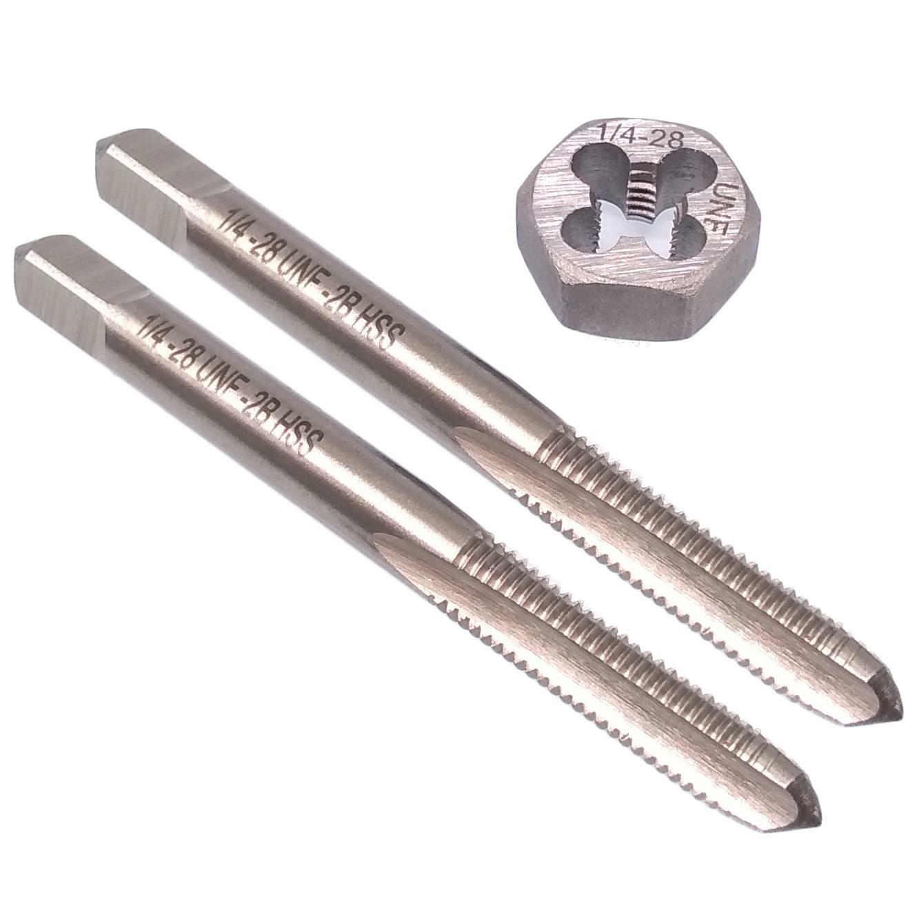 HSS 1/4-28 Taper & Plug Tap & 1/4-28 Hexagon Die Thread Right Hand Set