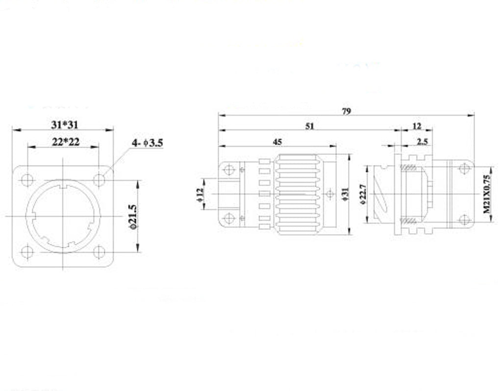 US Stock Military 14-Pin Twist Male Female Connector Plug Y2M-14TK/ZJ YP21-14
