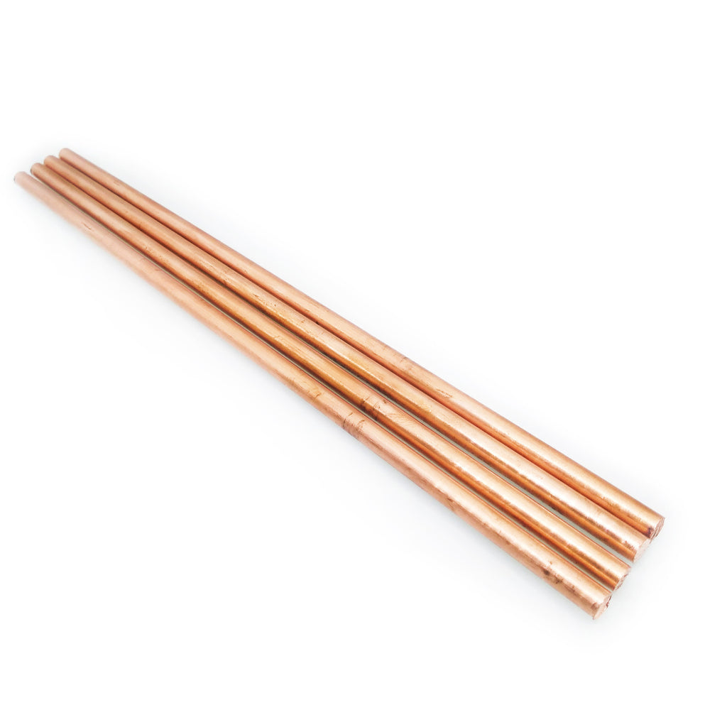 US Stock 4pcs 6mm ±10% Dia. 9.85" 99.9% Pure Copper T2 Cu Metal Rods Cylinder