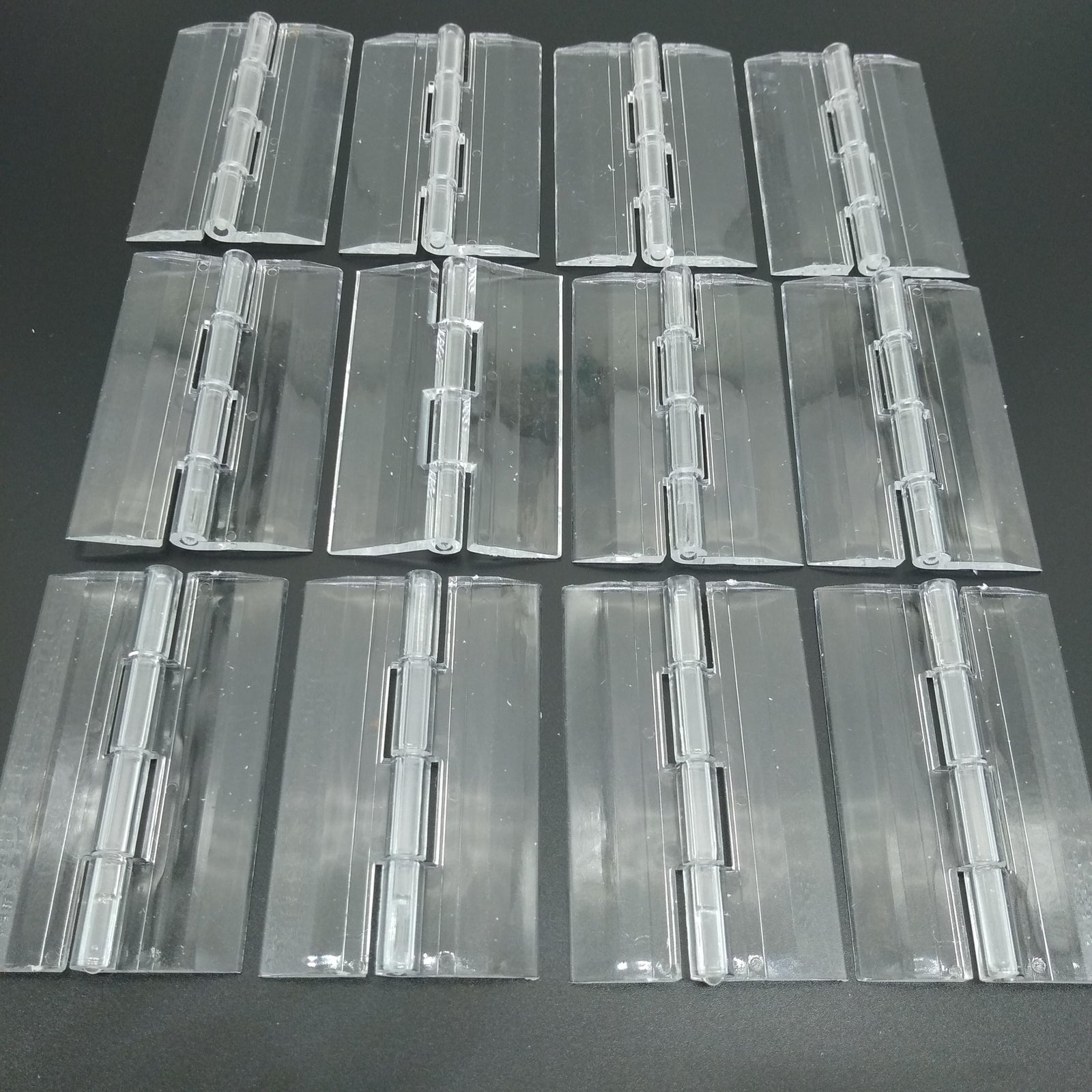 US Stock 12pcs Clear PMMA Acrylic Plastic Folding PMMA Hinge 65 x 42mm