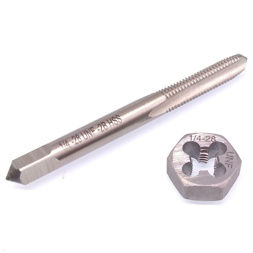 US Stock HSS 1/4-28 Tap & 1/4-28 Hexagon Die Thread Right Hand Set