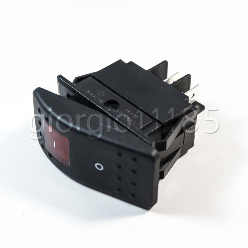 US Stock Red Light DPST OFF/ON Rocker Switch RK1-06 Double Pole Single Throw