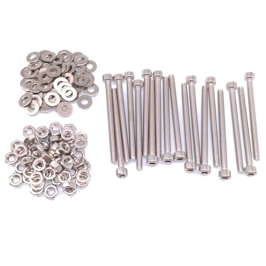 100x M3 x 50mm Socket Head Cap Screws Stainless Steel Allen Socket Nuts Washers