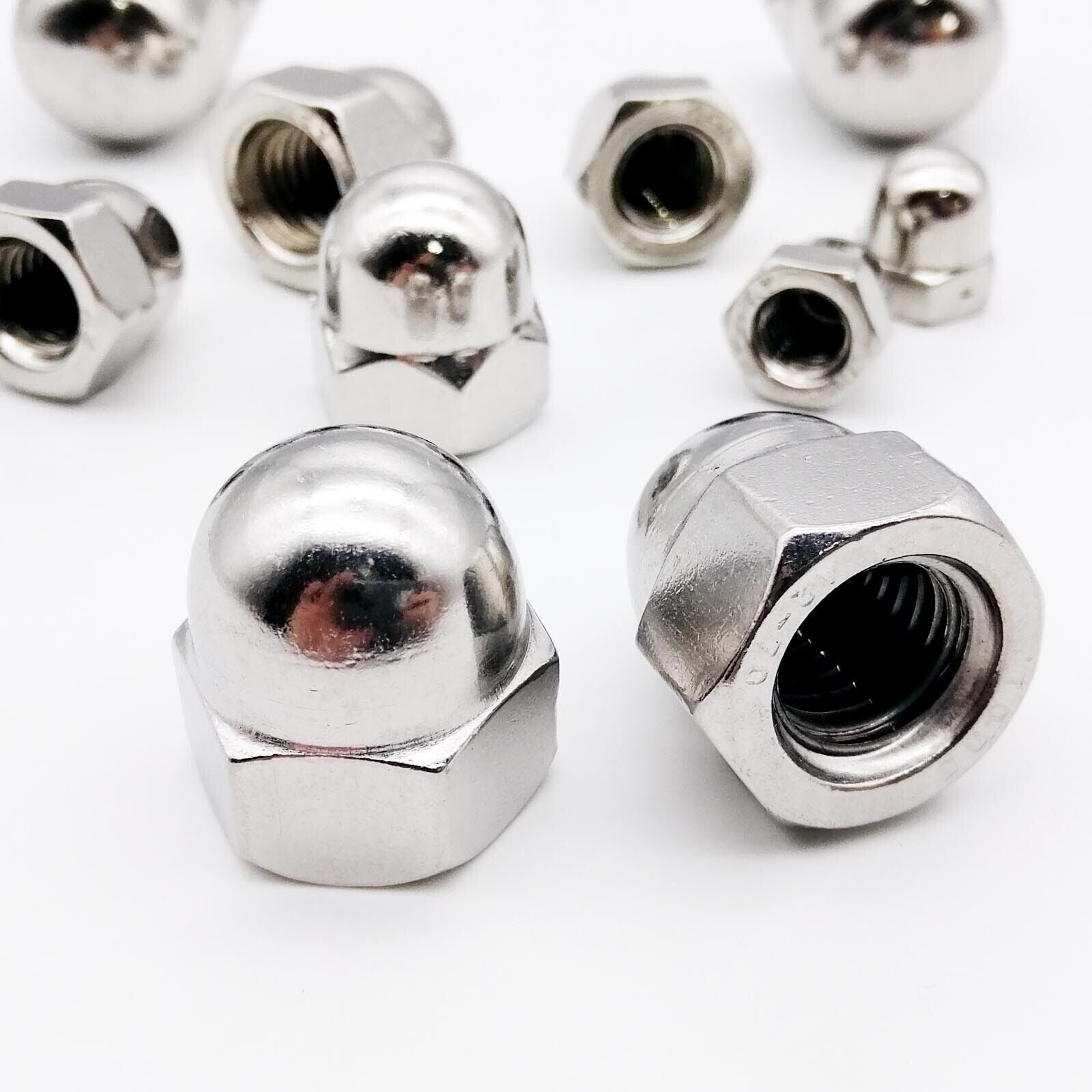 20pcs M8 304 A2 Stainless Steel Hex Cap Dome Acorn Nut