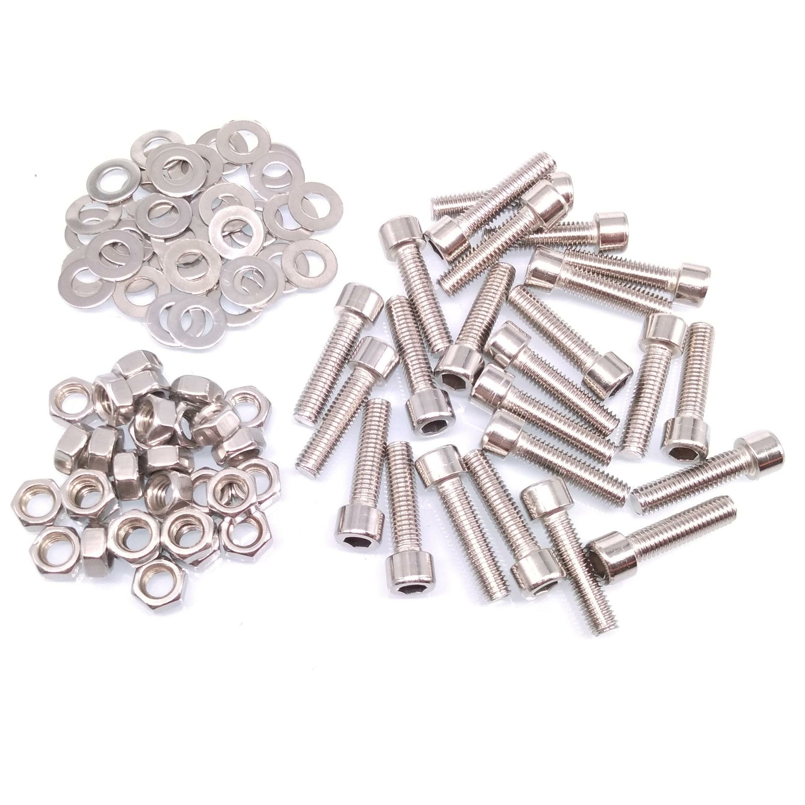 100x M5 x 25mm Socket Head Cap Screws Stainless Steel Allen Socket Nuts Washers