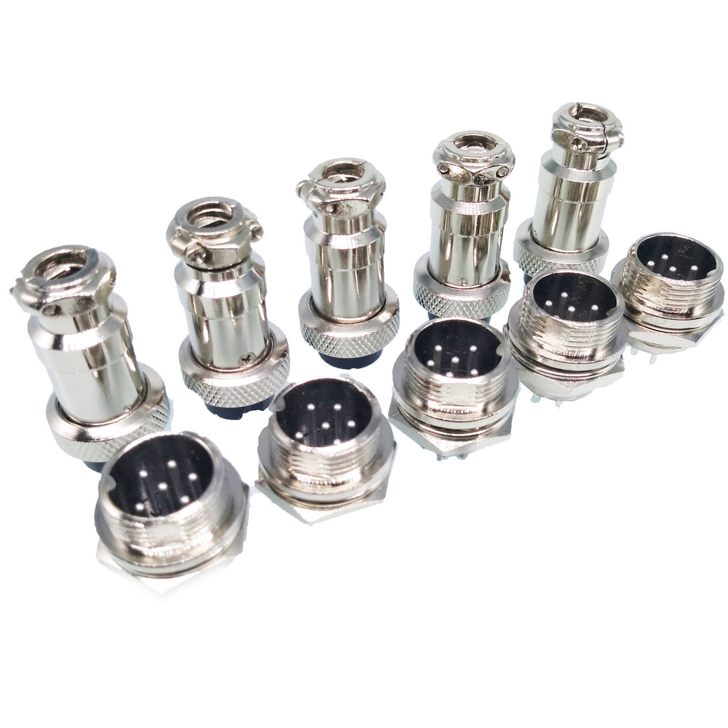 5 Pair Aviation Plug 6 Pin Male Female Panel Wire Connector 16mm GX16-6