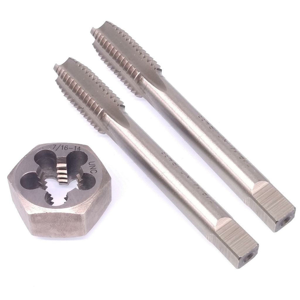 HSS 7/16-14 Taper & Plug Tap & 7/16-14 Hexagon Die Thread Right Hand Set