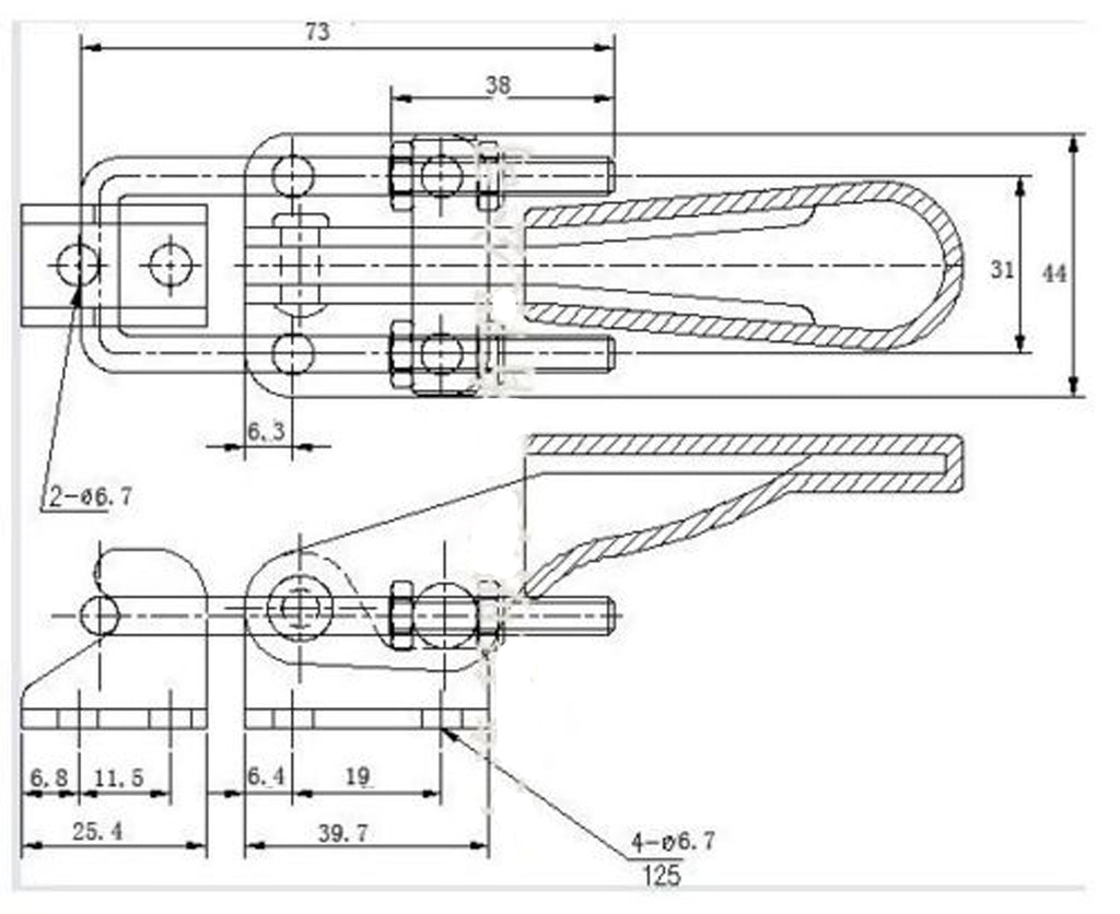 US Stock 2pcs 318Kg/701Lbs Holding Capacity Quick Release Latch Toggle Clamp 431