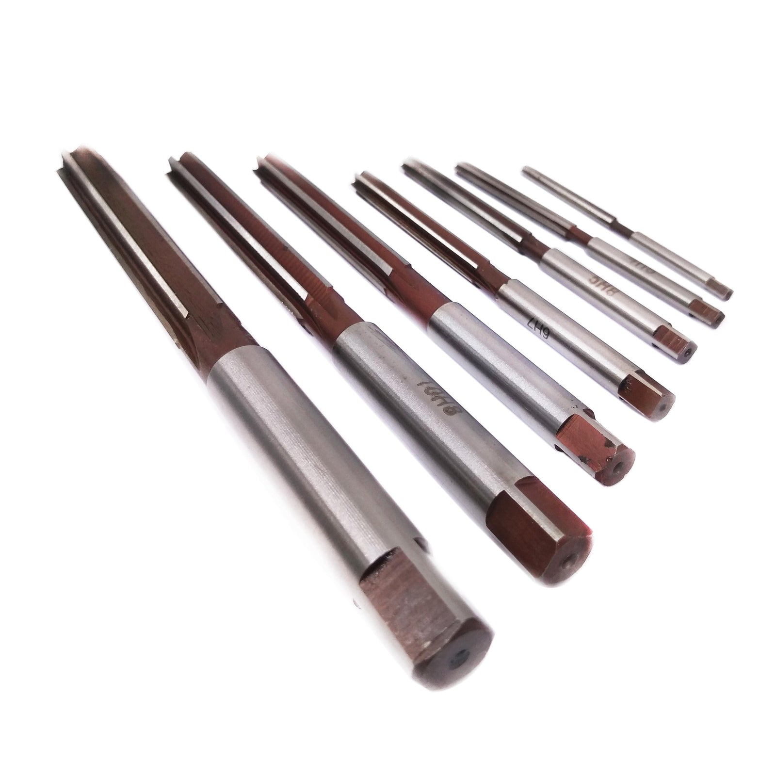 US Stock 7pcs 3 4 5 6 8 10 12mm Chucking Straight Shank HSS Hand Reamers Kit