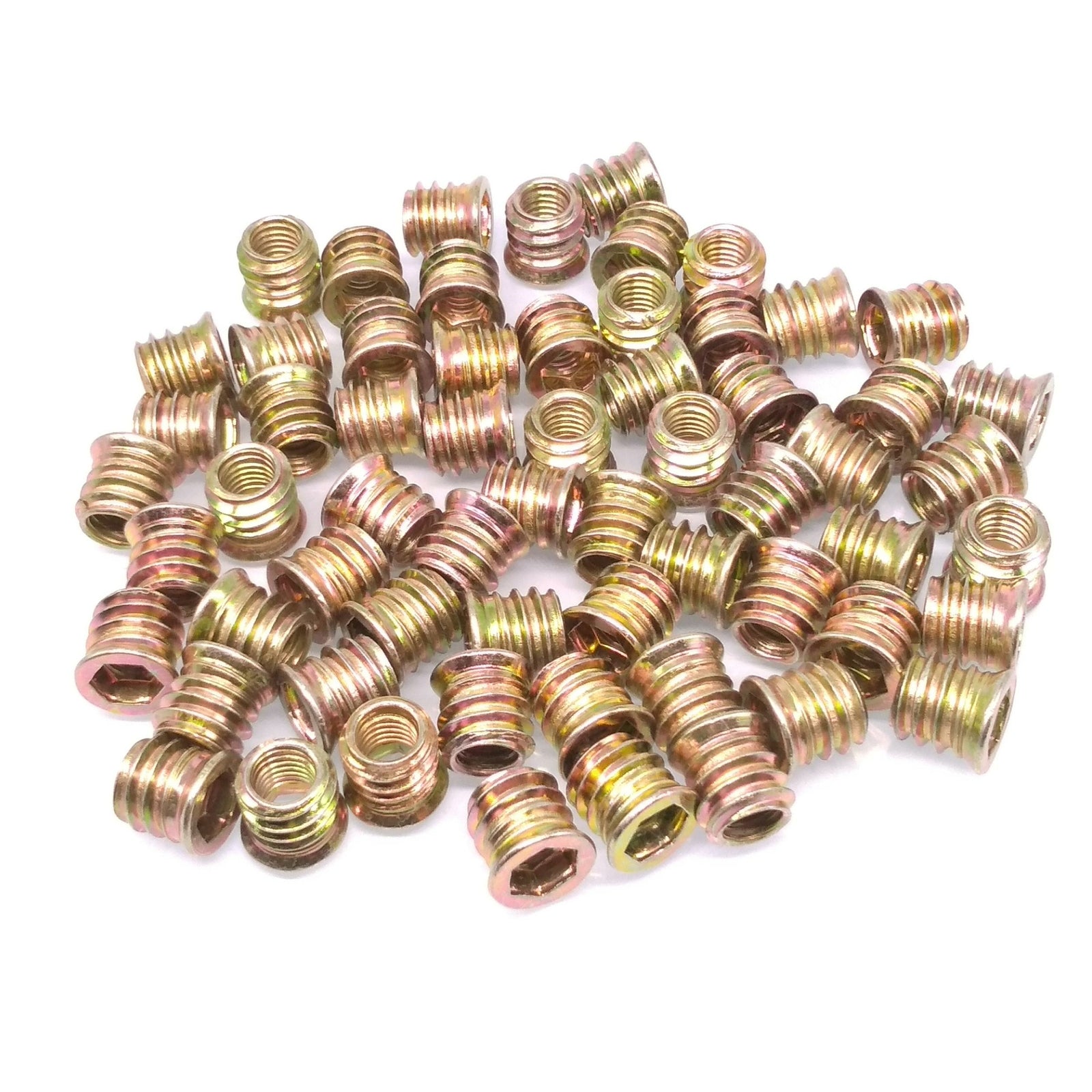 100pcs M8 x 13mm Furniture Screw-in Nut Bolt Fastener Hex Socket Insert Nuts