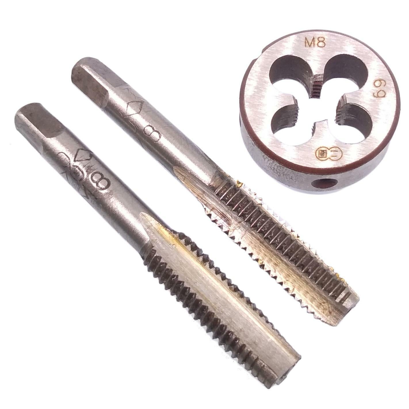 AU Stock HSS M8x1.25mm Taper & Plug Tap & M8x1.25mm Die Metric Thread Right Hand