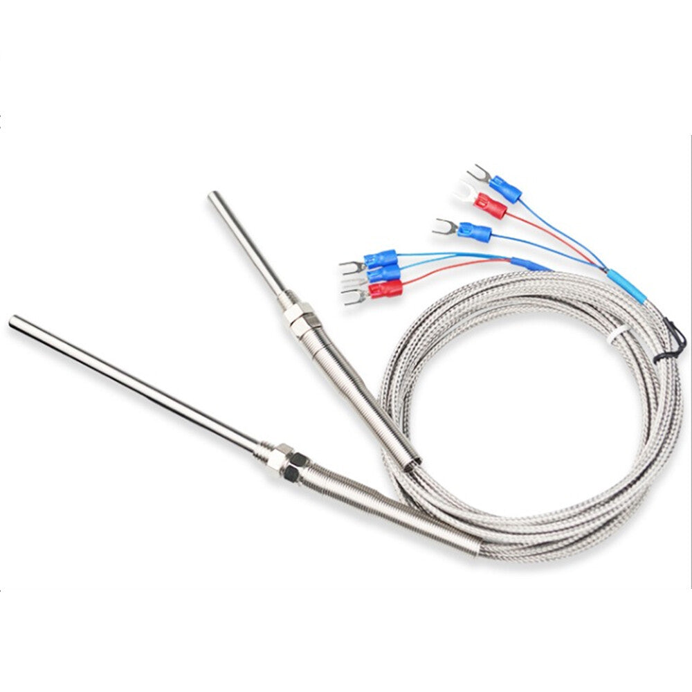 5pcs PT100 RTD Temperature Sensor Resistance Thermometer 400℃ Probe 5x50mm 2M