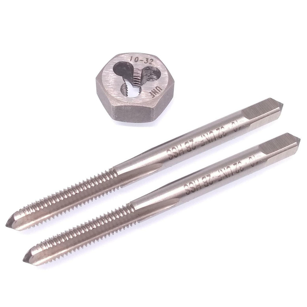HSS 10-32 Taper & Plug Tap & 10-32 Hexagon Die Thread Right Hand Set