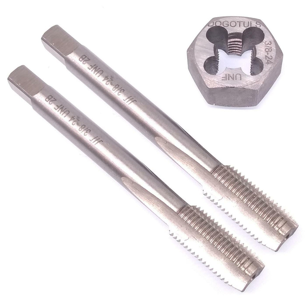 HSS 3/8-24 Taper & Plug Tap & 3/8-24 Hexagon Die Thread Right Hand Set