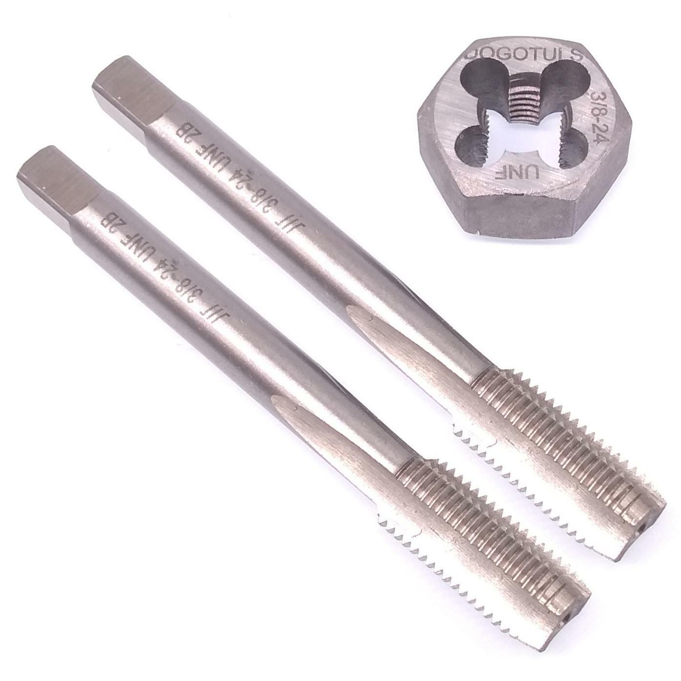 HSS 3/8-24 Taper & Plug Tap & 3/8-24 Hexagon Die Thread Right Hand Set
