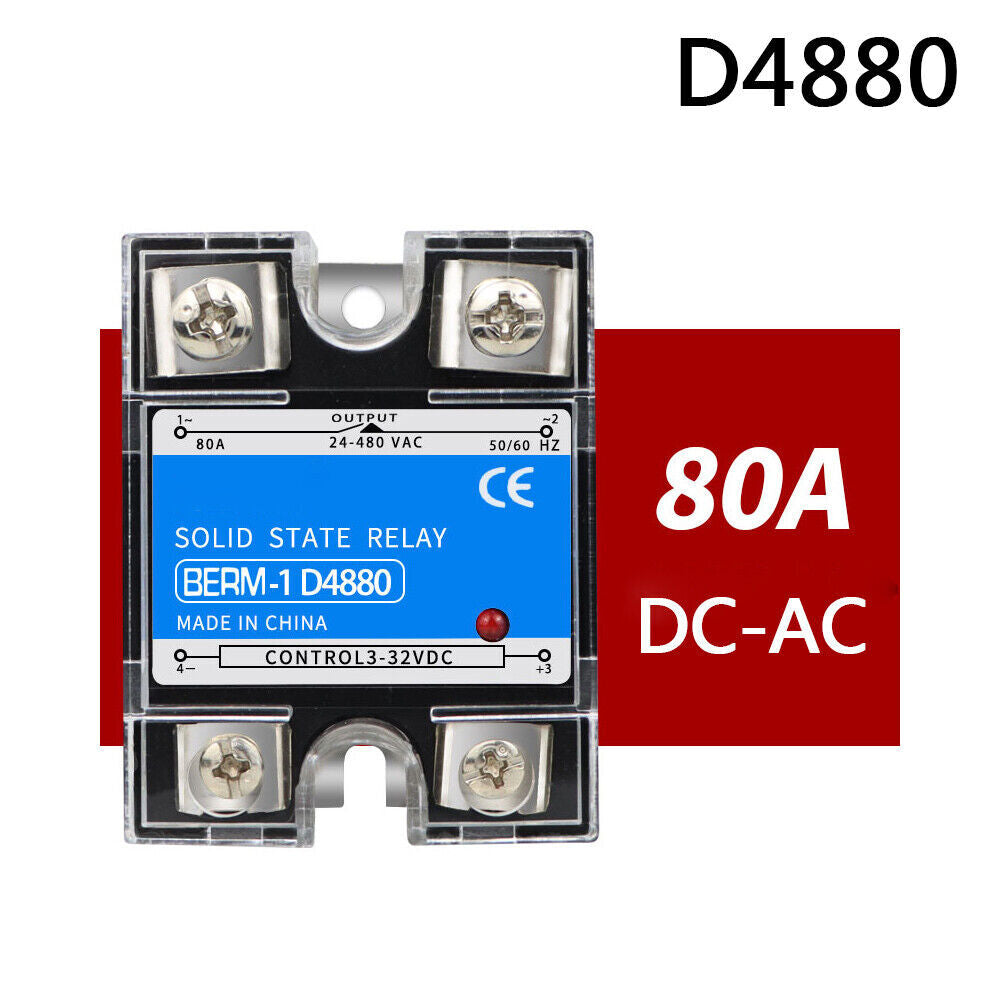 AU Stock Solid State Relay Input DC 3-32V to Output AC 24-480V Single-phase 80A