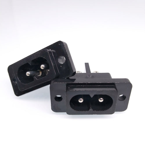 10pcs AC Power Socket Connector AC 250V 2.5A IEC320 C8 2 Pins Screw Mount Inlet