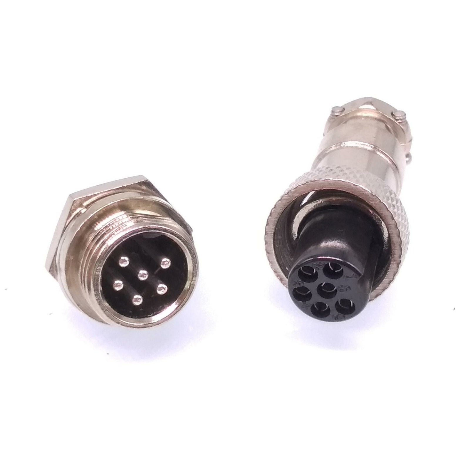 5Sets GX12 6Pin 12mm Panel Mounting Metal Aviation Connector Plug + Socket