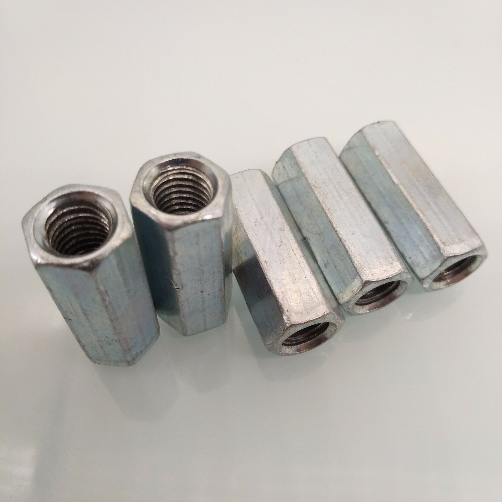 US Stock 5pcs M8 x 1.25 x 30mm Long Rod Coupling Hex Nut Connector Zinc Plated