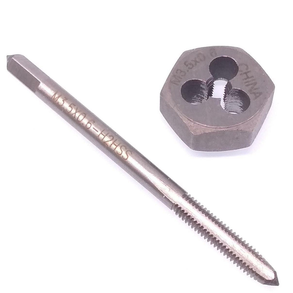 HSS M3.5 x 0.6mm Tap & M3.5 x 0.6mm Hexagon Die Metric Thread Right Hand Set
