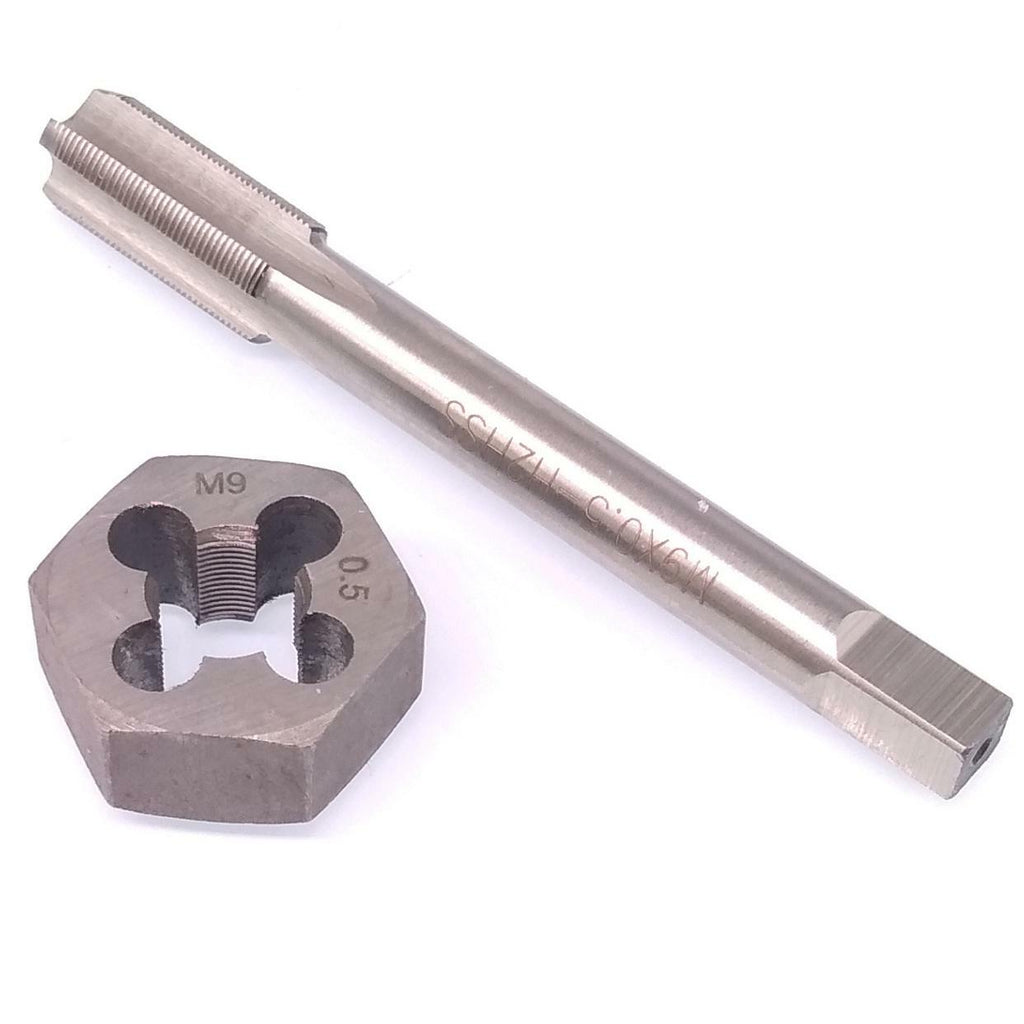 US Stock HSS M9 x 0.5mm Tap & 9 x 0.5mm Hexagon Die Metric Thread Right Hand Set