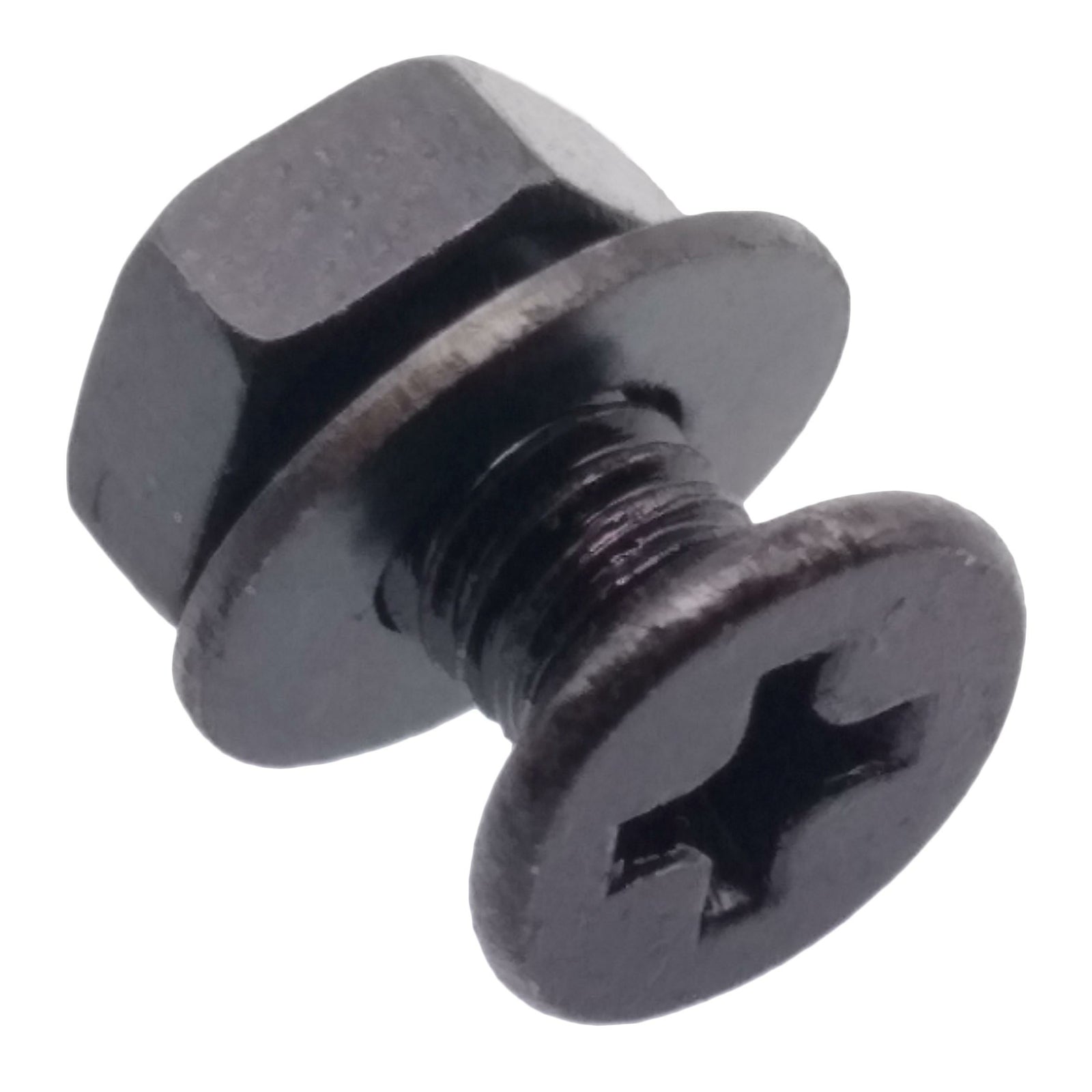 200pcs M4 x 6mm Flat Head Black Screws with Nuts Washers