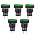 US Stock 5pcs Square Panel Push Button Switch 1NO 1NC Momentary LAZ16-11 Green