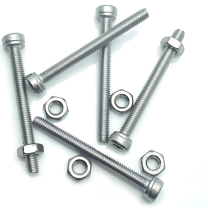 US Stock 50x M3 x 30mm Hex Socket Screw Bolt Knurling DIN912 Stainless Steel Nut