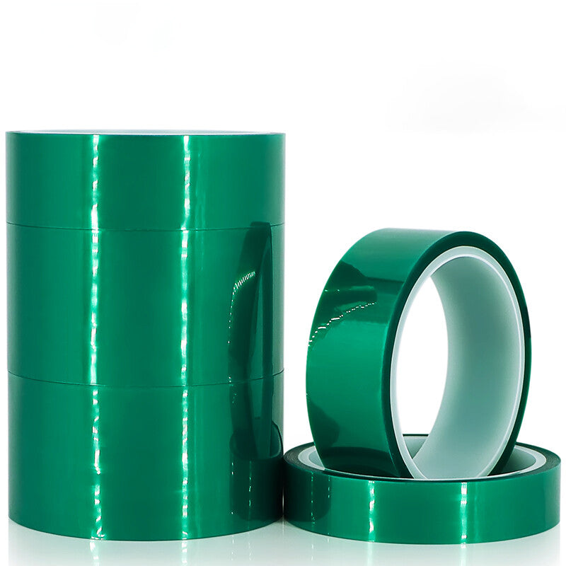 5 Roll Heat Resistant PET Green Tape High Temperature 33m(100ft)/Roll Width 30mm