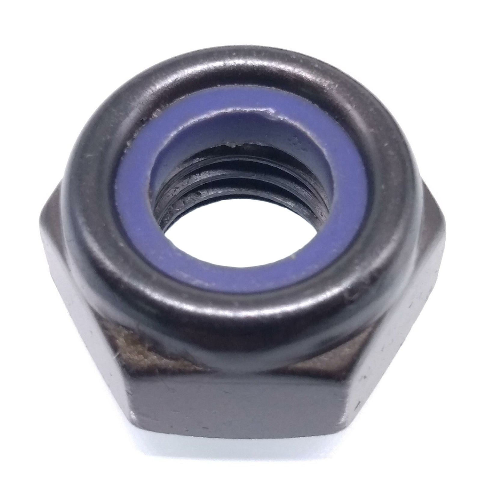 100x M2.5 x 0.45mm Self-Locking Nylon Insert Hex Nuts Black Carbon Steel