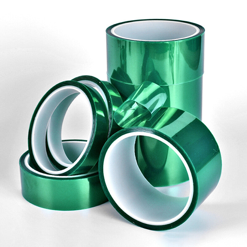 5 Roll Heat Resistant PET Green Tape High Temperature 33m(100ft)/Roll Width 50mm