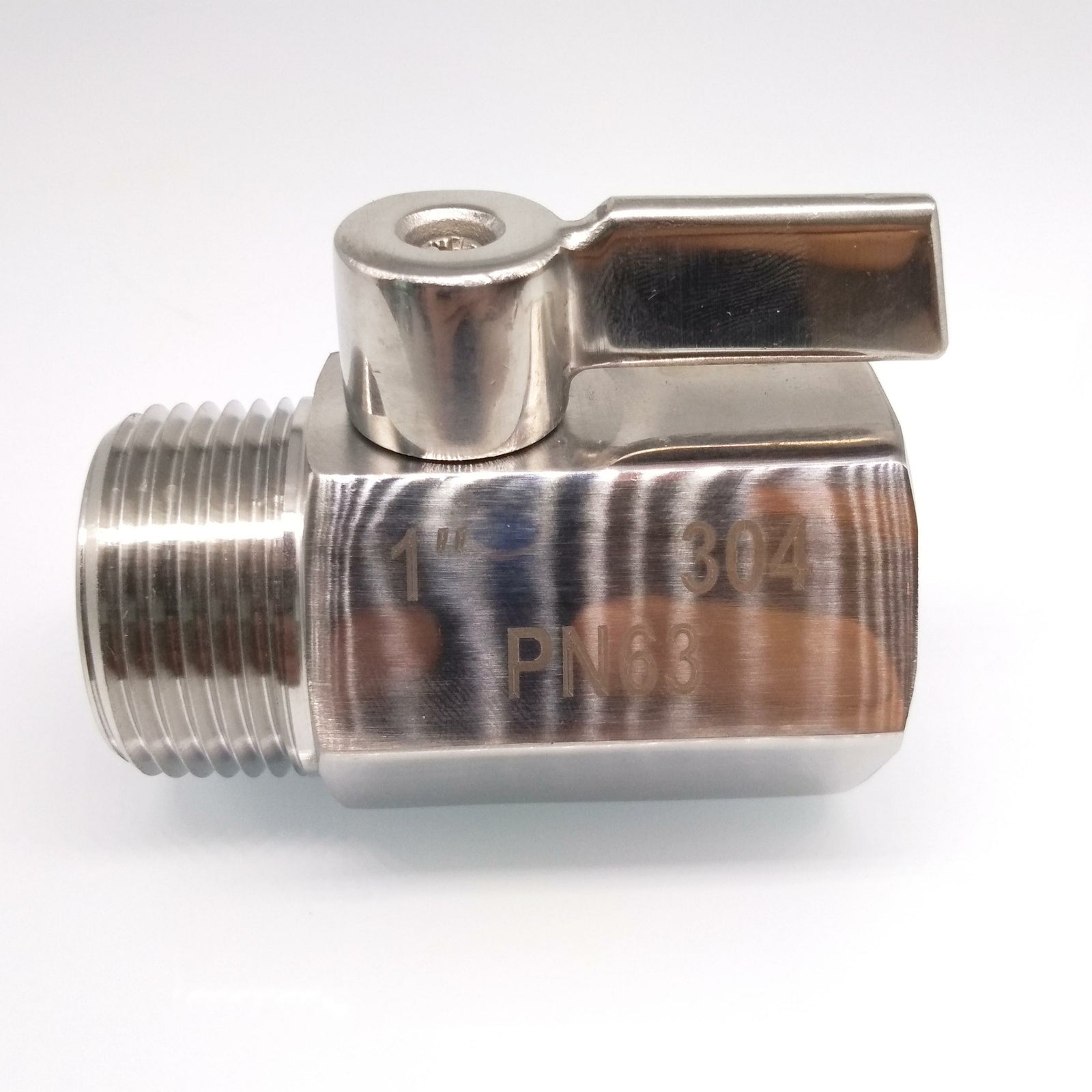 304 Stainless Steel Mini Ball Valve With Handle Female x Male NPT Thread 1''