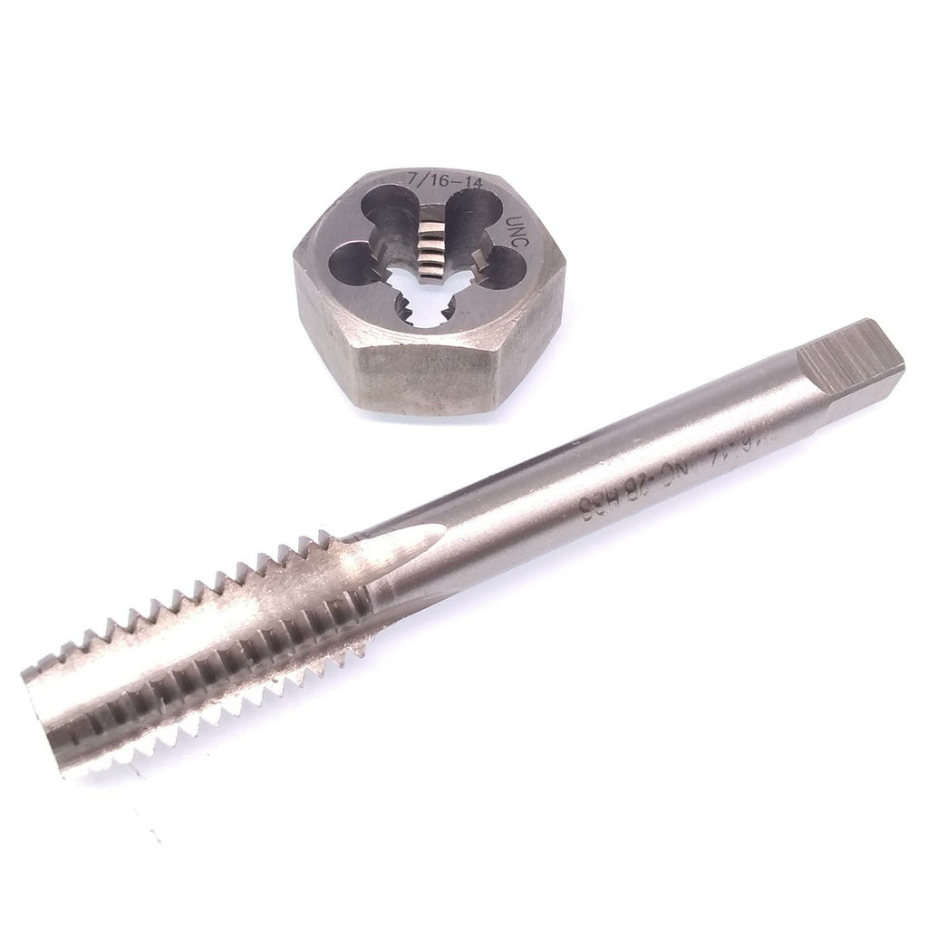 US Stock HSS 7/16-14 Tap & 7/16-14 Hexagon Die Thread Right Hand Set