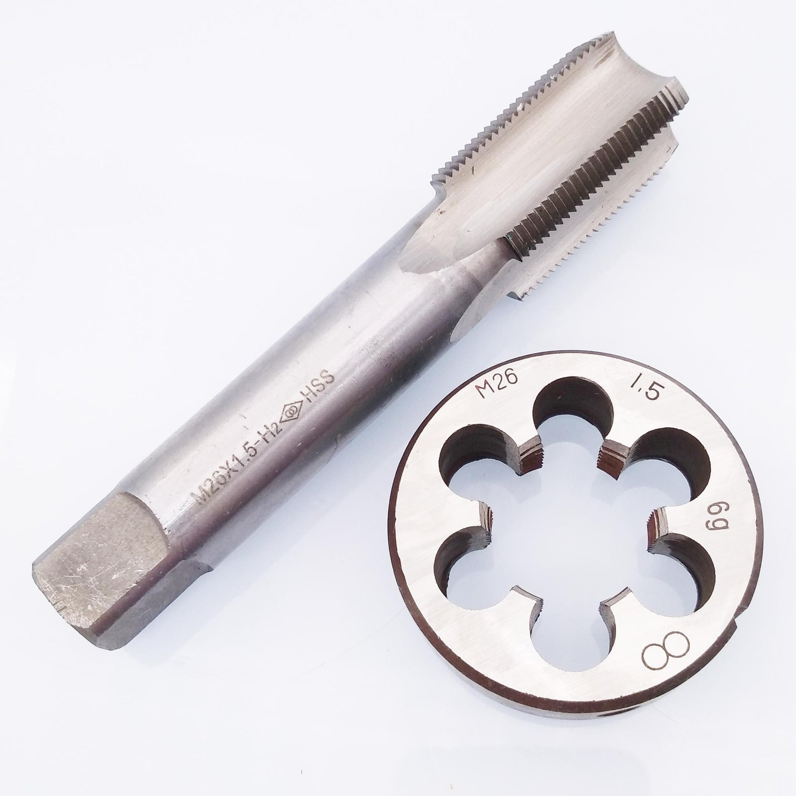HSS M26 x 1.5mm Tap & M26 x 1.5mm Die Metric Thread Right Hand