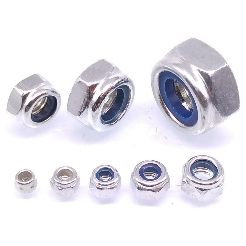 940x Self-Locking Nylon Insert Hex Nuts Zinc plated Carbon Steel Assortment Kit