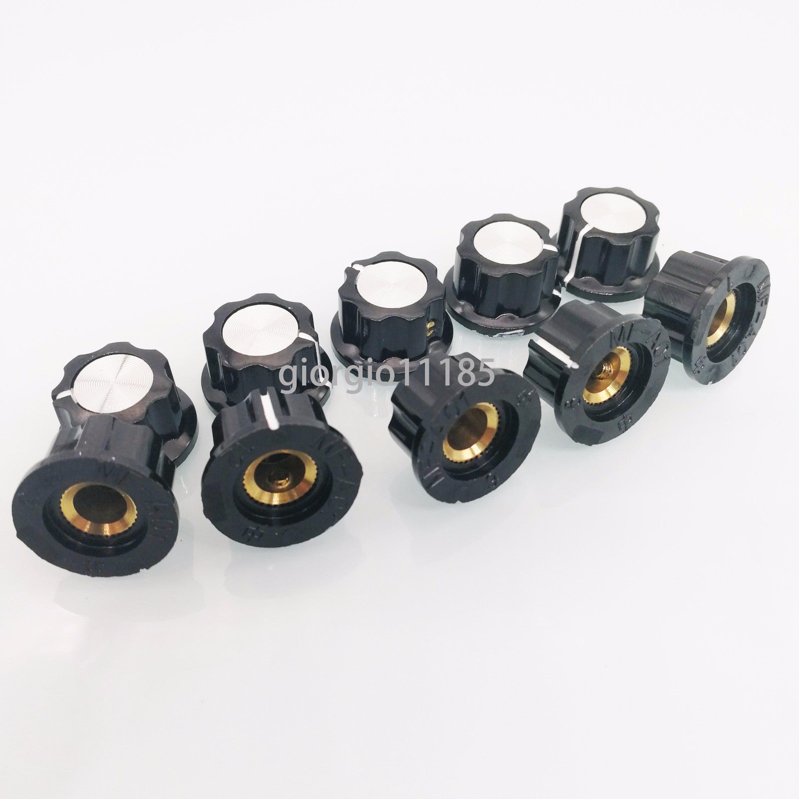 US Stock 10pcs Plastic Control Round Srew Type Pot Potentiometer Knob MF-A01