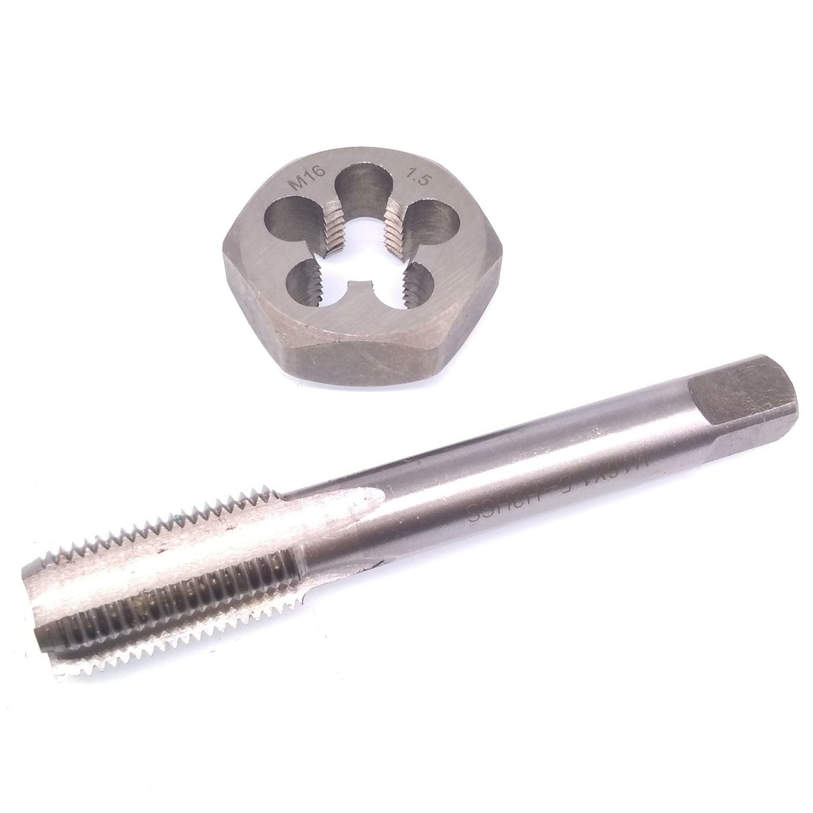 US Stock HSS M16 x 1.5mm Tap & 16x1.5mm Hexagon Die Metric Thread Right Hand Set