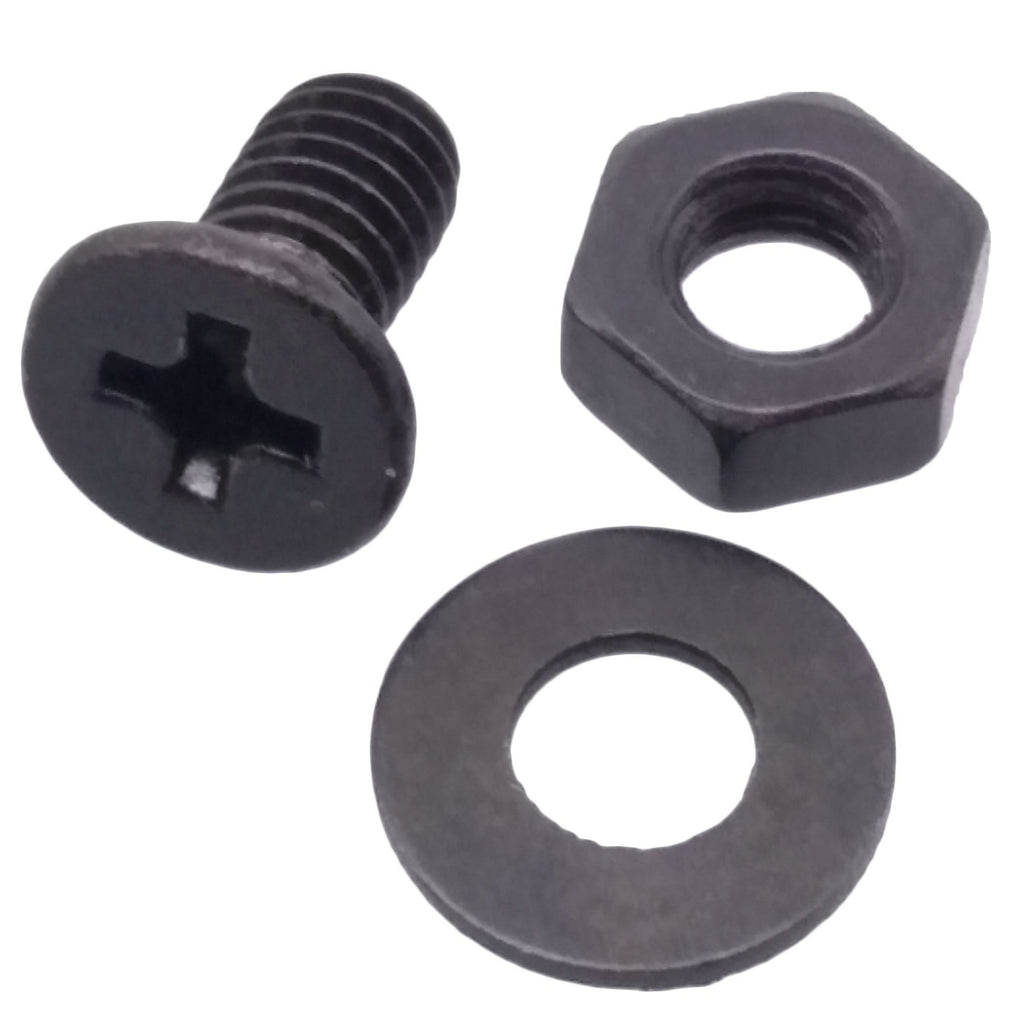 200pcs M4 x 6mm Flat Head Black Screws with Nuts Washers