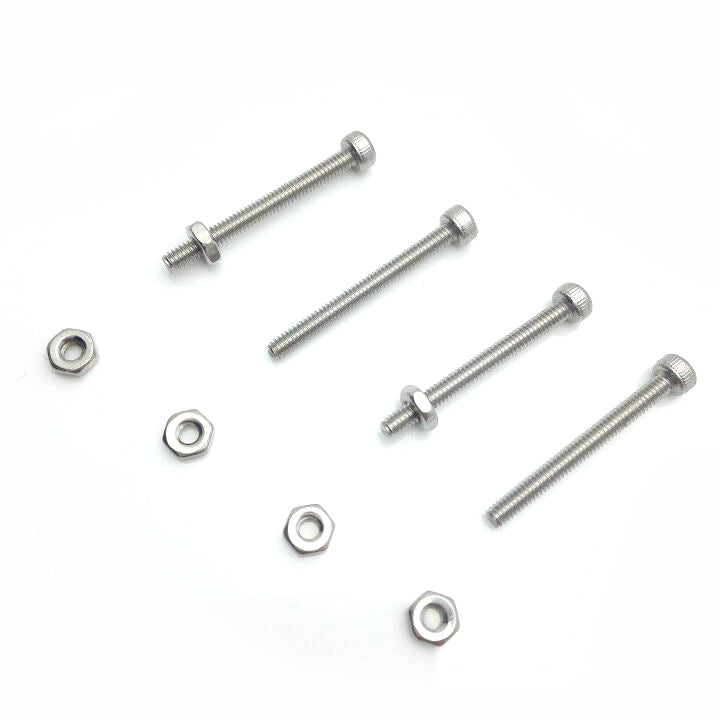 US Stock 50x M2 x 20mm Hex Socket Screw Bolt Knurling DIN912 Stainless Steel Nut