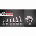 250pc Acrylic Clear Plastic M3 Round Pan Phillips Head Screw Bolt Nut Set Kit