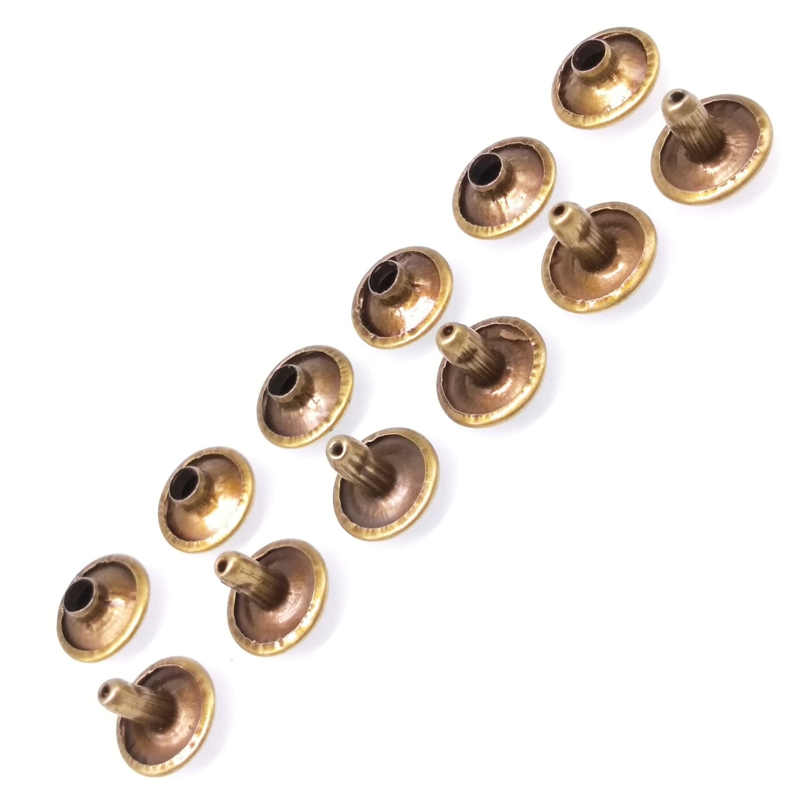 100pcs 10mm Round Double Cap Rivets Leather Craft Stud Repair Tool DIY Bronze