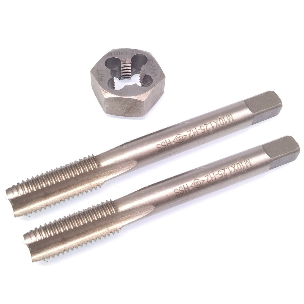 HSS M10 x 1.25mm Taper & Plug Tap & M10x1.25mm Hexagon Die Metric Right Hand Set