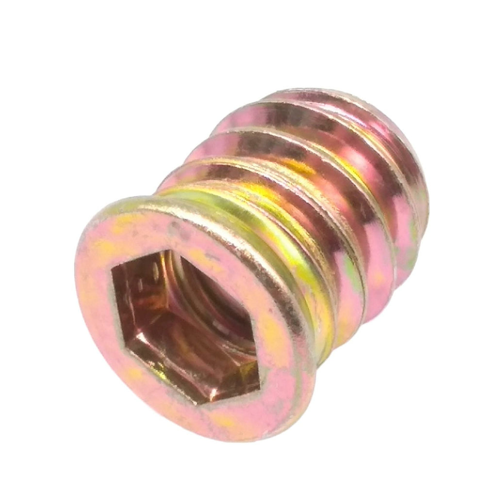 100pcs M8 x 15mm Furniture Screw-in Nut Bolt Fastener Hex Socket Insert Nuts