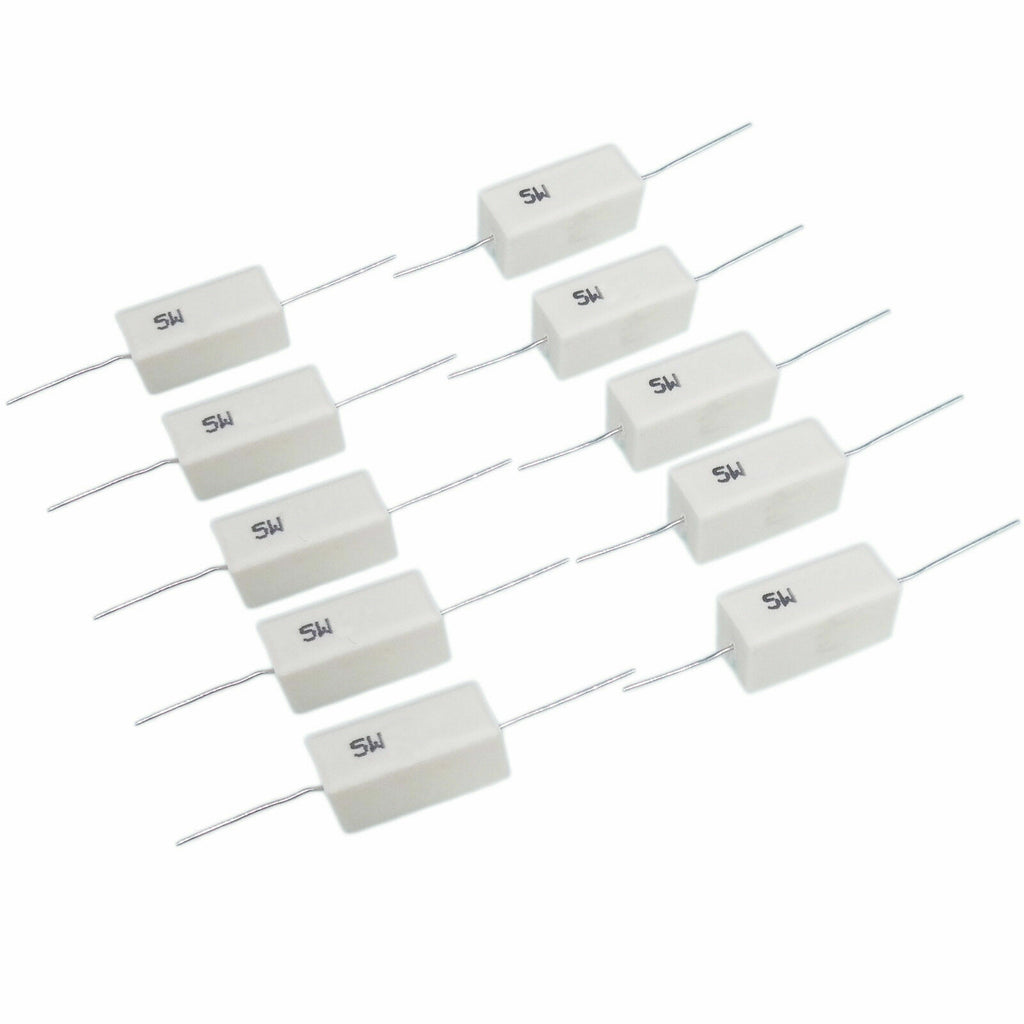10pcs 5 watt Axial Ceramic Cement Power Resistor 5W 200 OHM